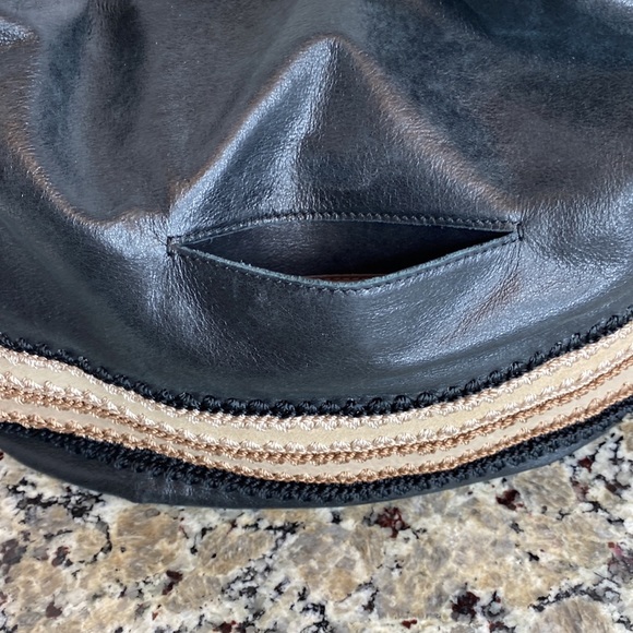 The Sak Indio Demi Shoulder Bag, Black/Shiitake Crochet, One Size - Picture 11 of 12